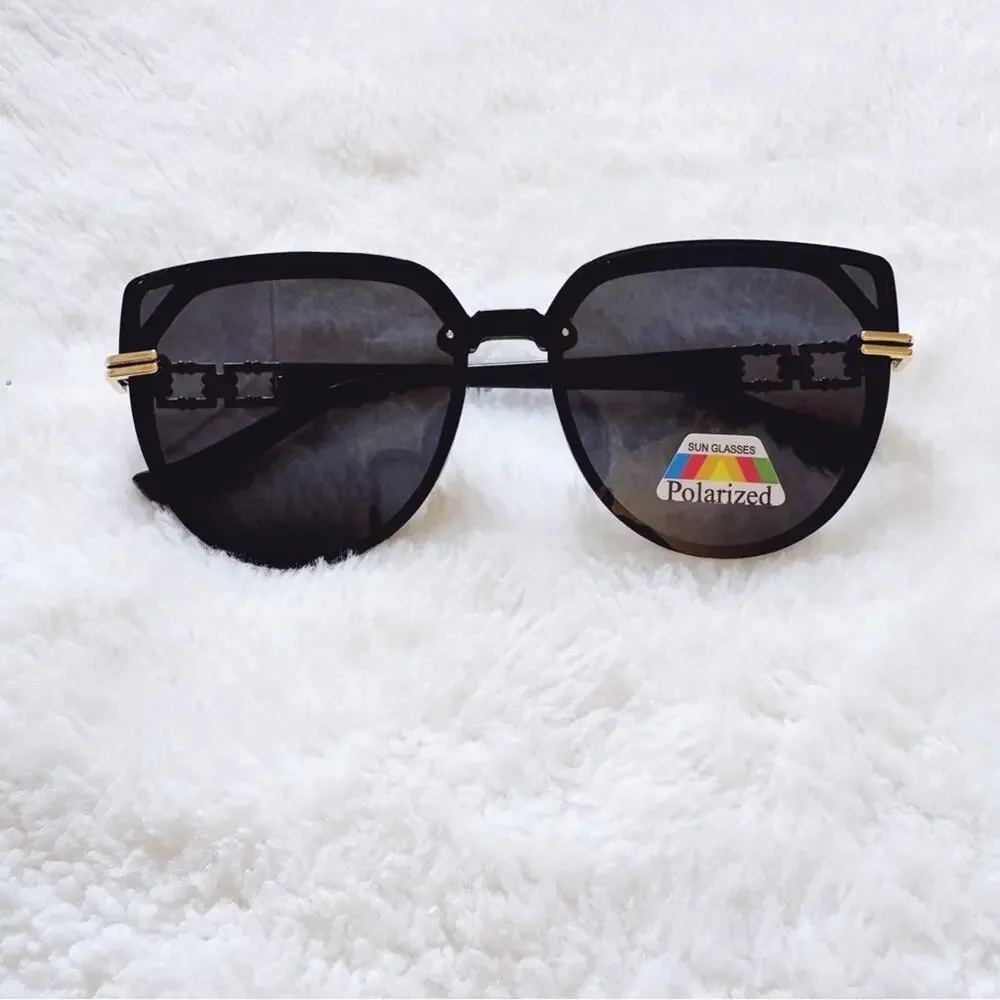 Genevieve Black Rimless Polarized Sunglasses